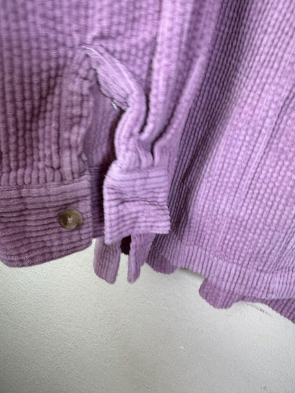 L.L. Bean Purple Pink Comfort Corduroy Button Up Shirt Medium Petite 100% Cotton - Picture 10 of 14